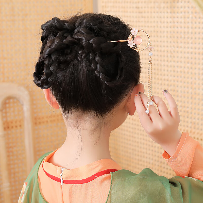 儿童发簪古风汉服簪子盘头发古装头饰中国风女童步摇流苏发钗发饰