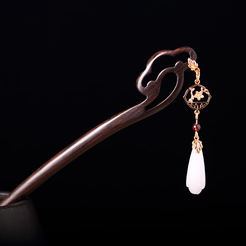 碧家(biofamily) 古风发簪 步摇简约木复古木质簪子白玉兰花汉服日常