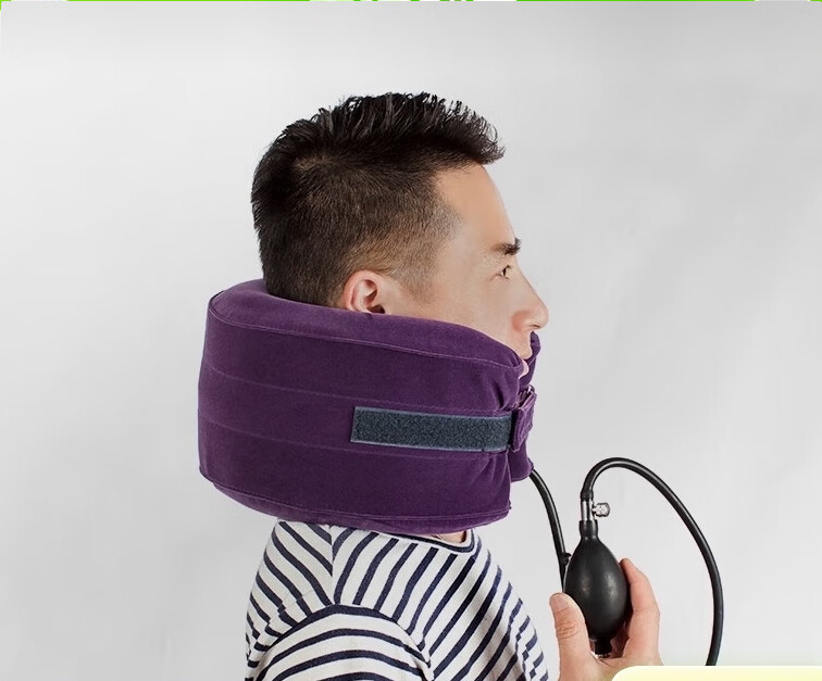 【大药房直发】鱼跃颈椎牵引器c型充气式家用家庭颈部牵引按摩器颈托