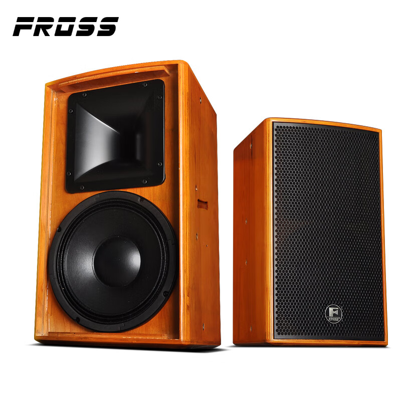 沸斯(fross) vr系列 专业ktv全频号角发烧级音箱 卡拉ok音响 家用实木