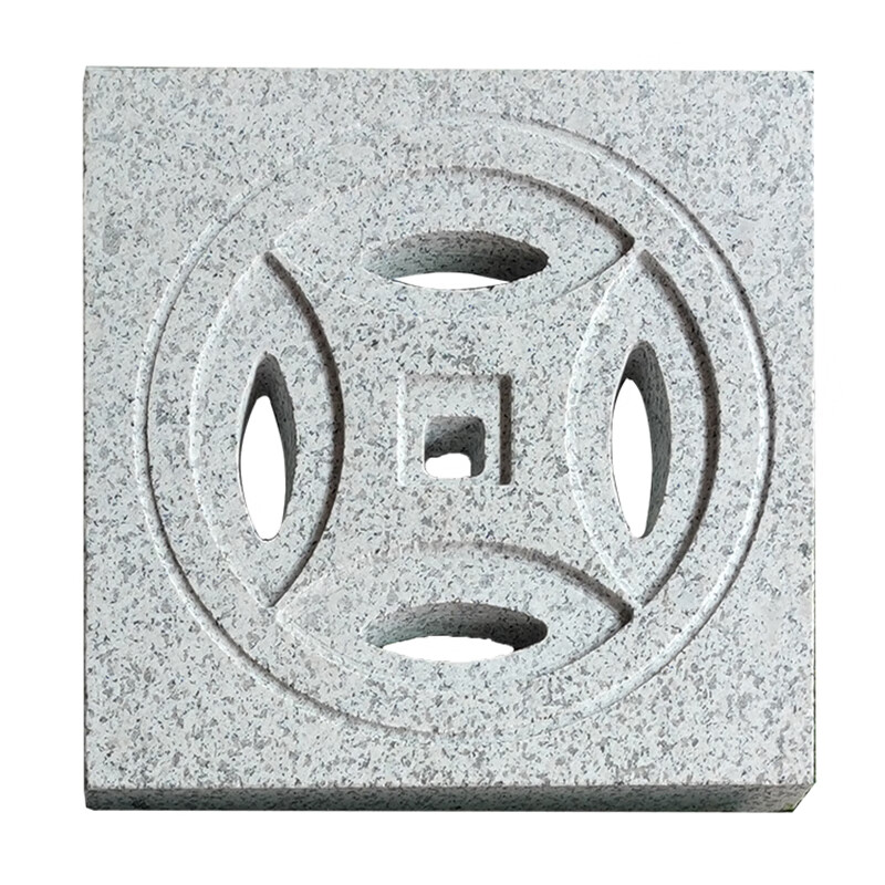 石材雨水篦子排水沟盖板庭院石雕地漏青石仿 15*15*3铜钱款花岗岩