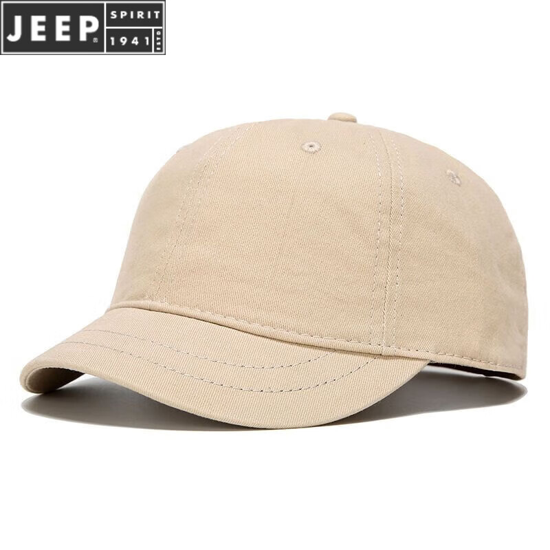 吉普(jeep)品牌短檐棒球帽子男女通用纯色棉布小短沿帽子休闲遮阳四季