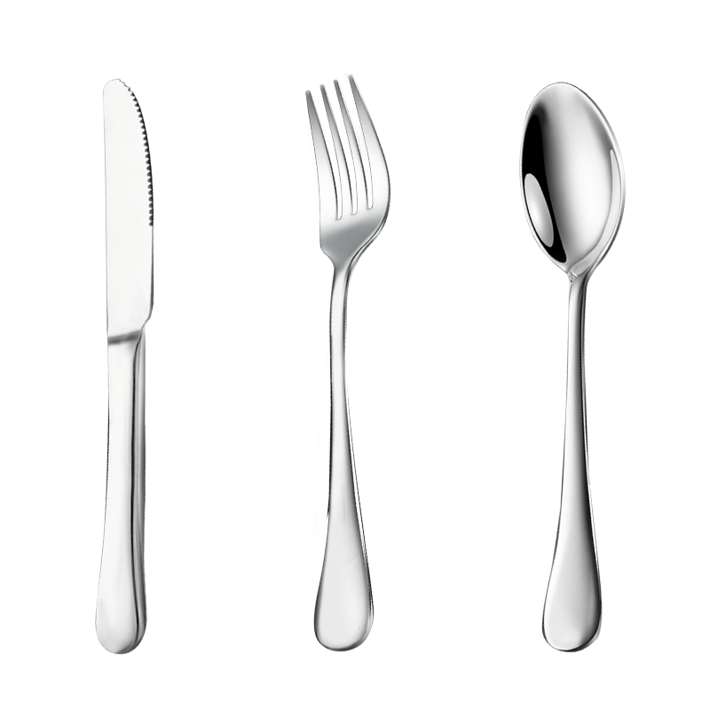 广意（GRASEY）不锈钢牛排刀叉勺 西餐餐具 加厚加长餐刀叉子勺子三件套组合装 GY7505