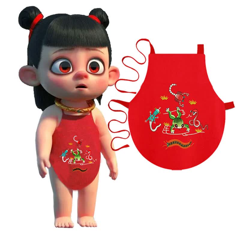红色婴儿五毒肚兜端午节宝宝衣服新生儿护肚夏季小孩兜兜纯棉薄款