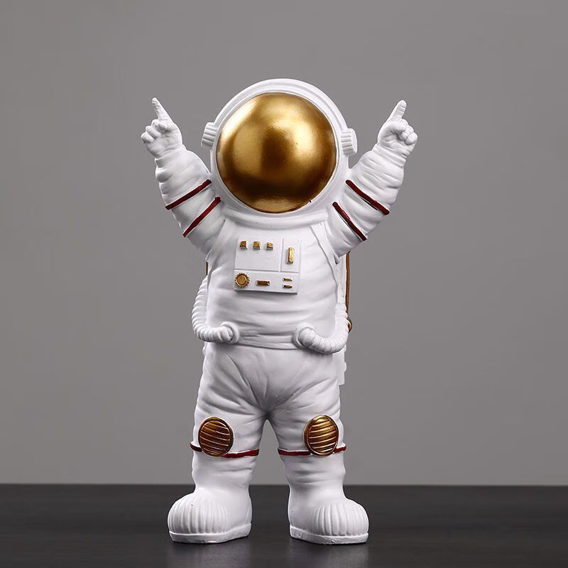 WSD创意宇航员小摆件桌面太空人客厅电视柜儿童房布置家居装饰摆设品圣诞礼物圣诞礼物 金色宇航员(胜利)