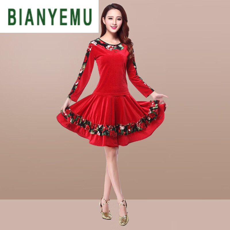 bianyemu杨丽萍广场舞服装金丝绒套装女长中老年季妈妈演出跳舞蹈服