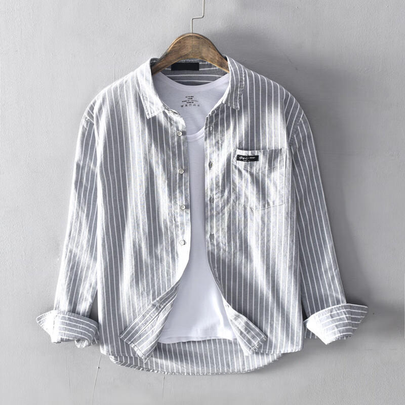 百丽驼美士(balitomms)2024新款男士休闲衬衫 灰色 m