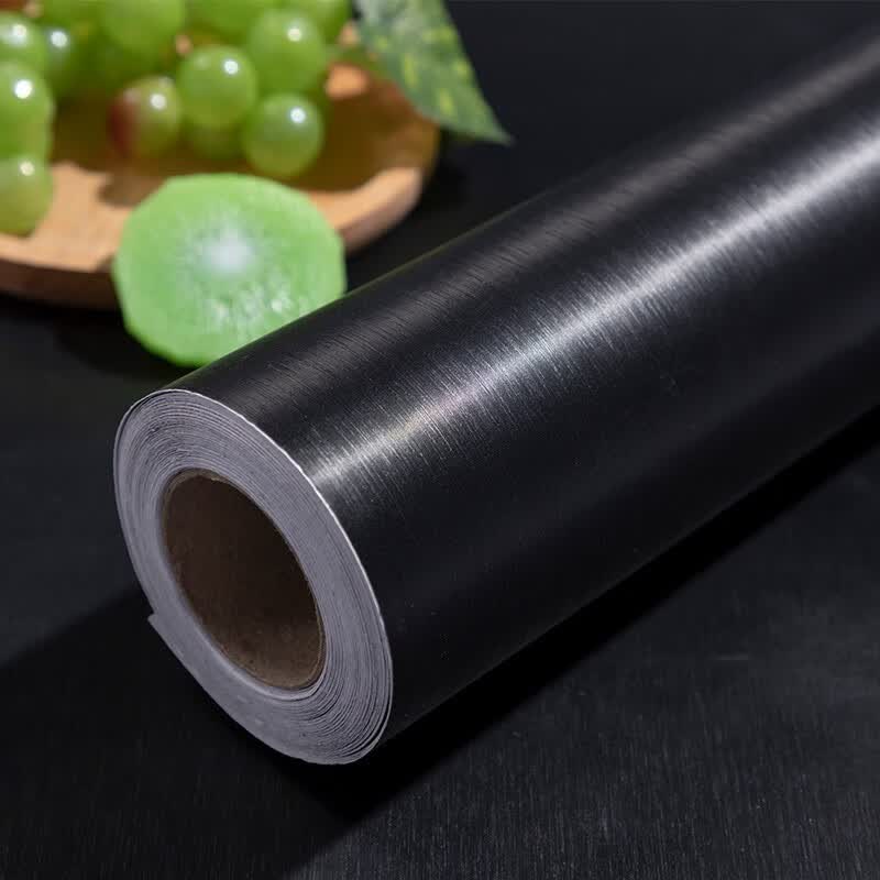 纤纤无纺 加厚纯黑色贴纸防水自粘不干胶墙纸衣橱柜门家具改造翻新