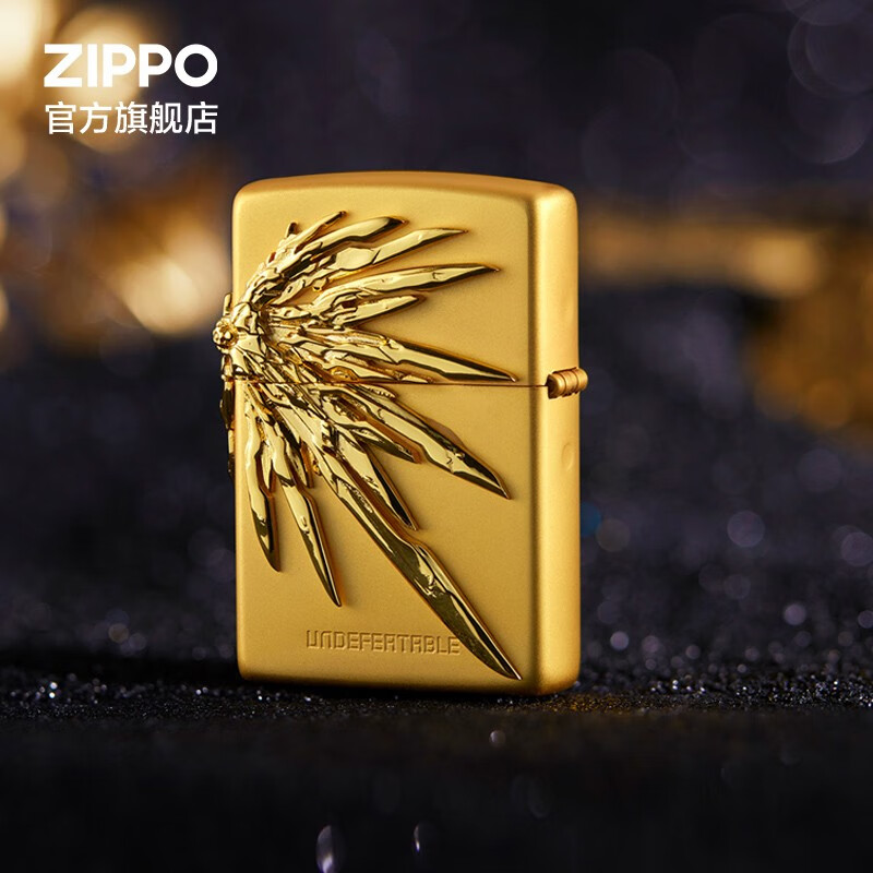 ZIPPO打火机防风煤油之宝创意徽章祈光之翼 生日礼物送男友送长辈