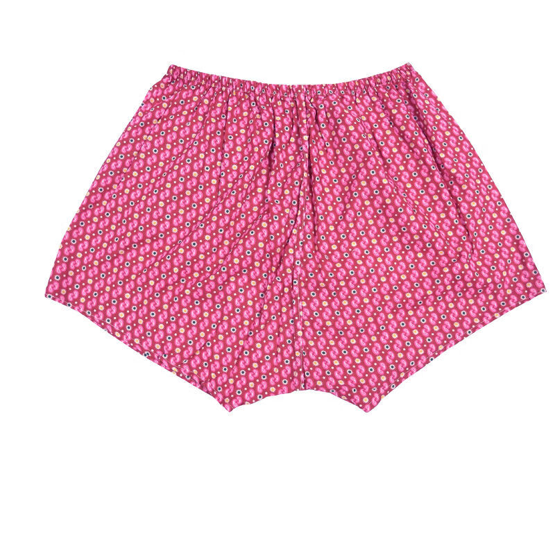 老棉布洋布奶奶花布裤头老年女纯棉平脚高腰吊裆透气全棉婆婆内裤 一