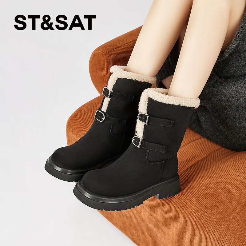 ���ڲ�������������St&Sat�����޺��ѩ��ѥ2024�ﶬ���¿����������Ь���ŷ�۴���ͲŮѥ ��ɫ 34