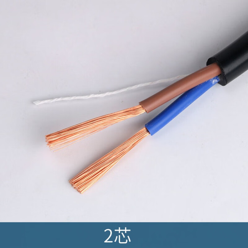 珠江电线电缆线两芯纯铜 二相电线铜线4平方护套线电缆线三相四线（十米起发） 纯铜软线2芯6平方-一米价