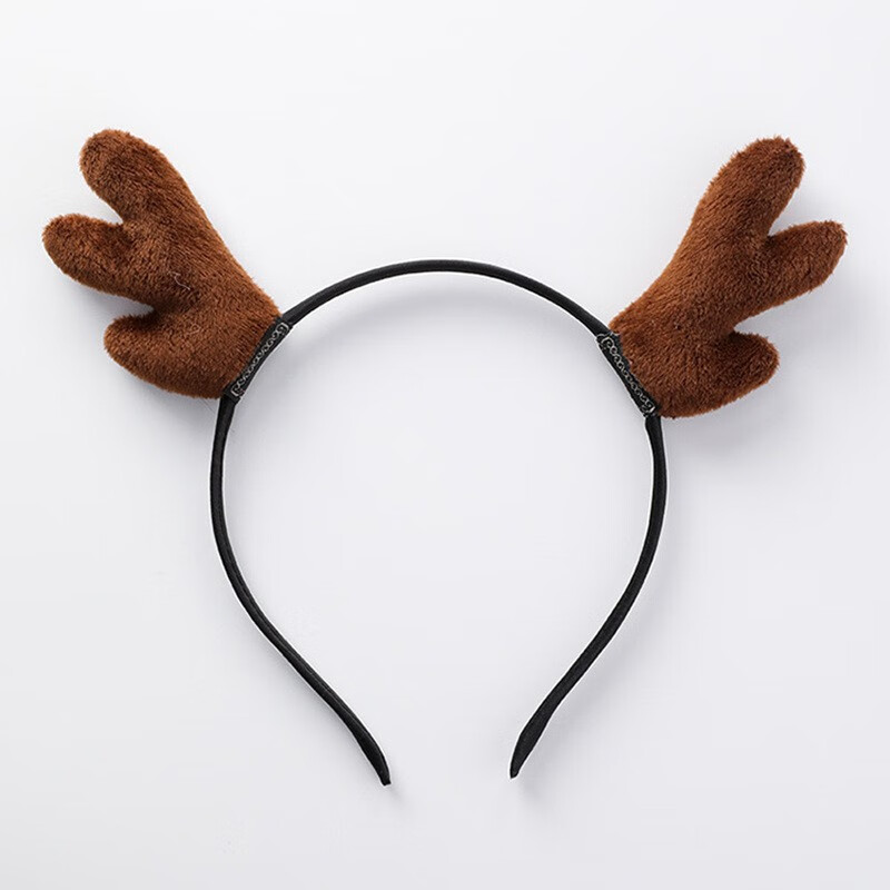念凝圣诞节头饰麋鹿鹿角发箍少女学生儿童圣诞节派对发饰装饰品 棕色