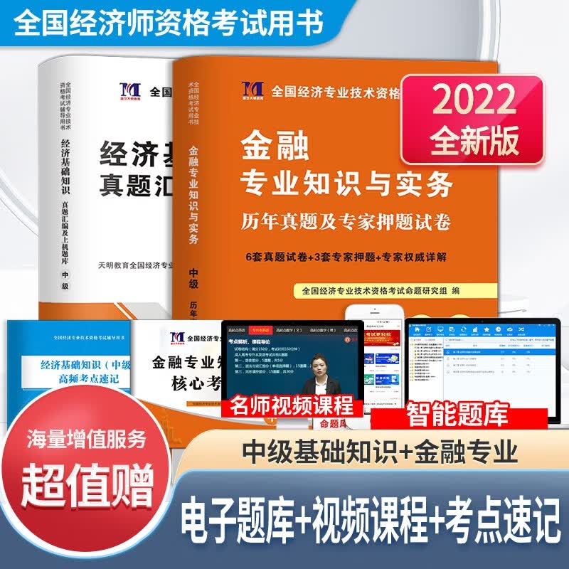 2022年中级经济师教材配套历年真题试卷及上机题库 经济基础知识人力工商财税金融 经济基础+金融