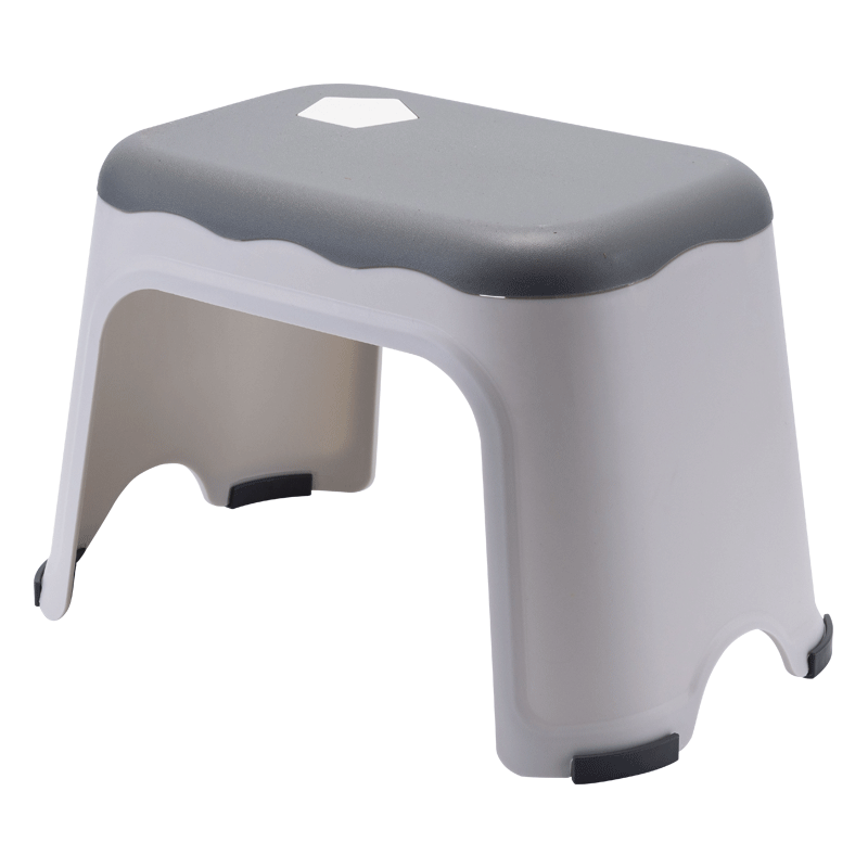 好尔塑料凳子家用小矮凳创意可爱塑料加厚板凳客厅可叠放轻奢简约浴室凳沉稳灰大号1个装