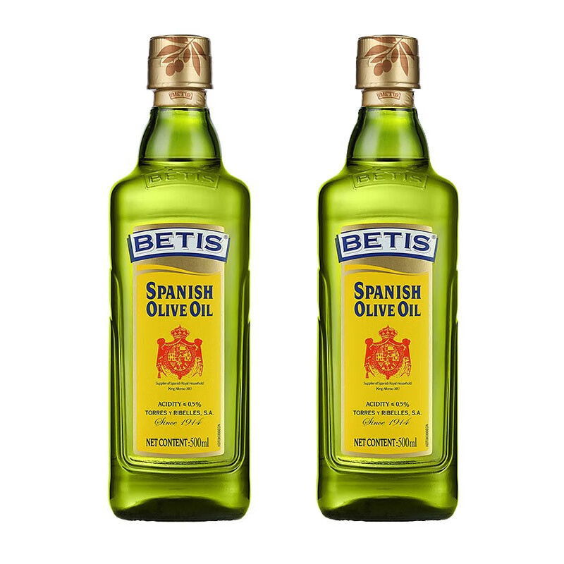 贝蒂斯（BETIS） 橄榄油礼盒500ml*2瓶装 西班牙原瓶进口 烹饪食用油 高温炒菜 纯正橄榄油