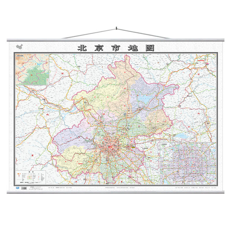 2022全新版北京市地图挂图1.1x0.8米办公室用北京全市政区交通