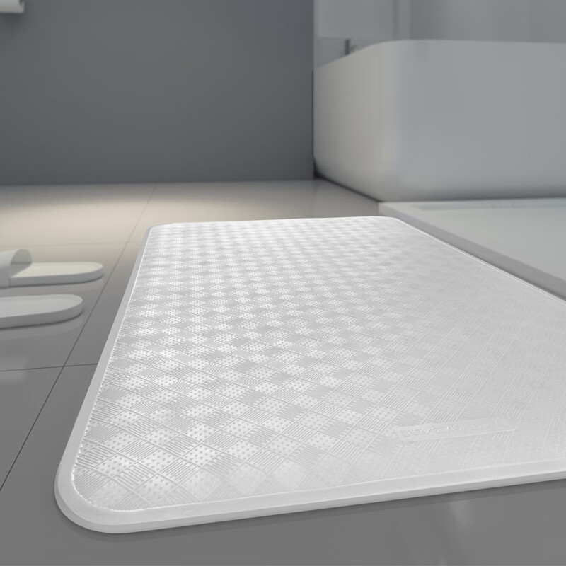 硅胶材质防滑垫儿童环保无味浴室卫生间地垫洗澡淋浴房脚垫 透明白 48