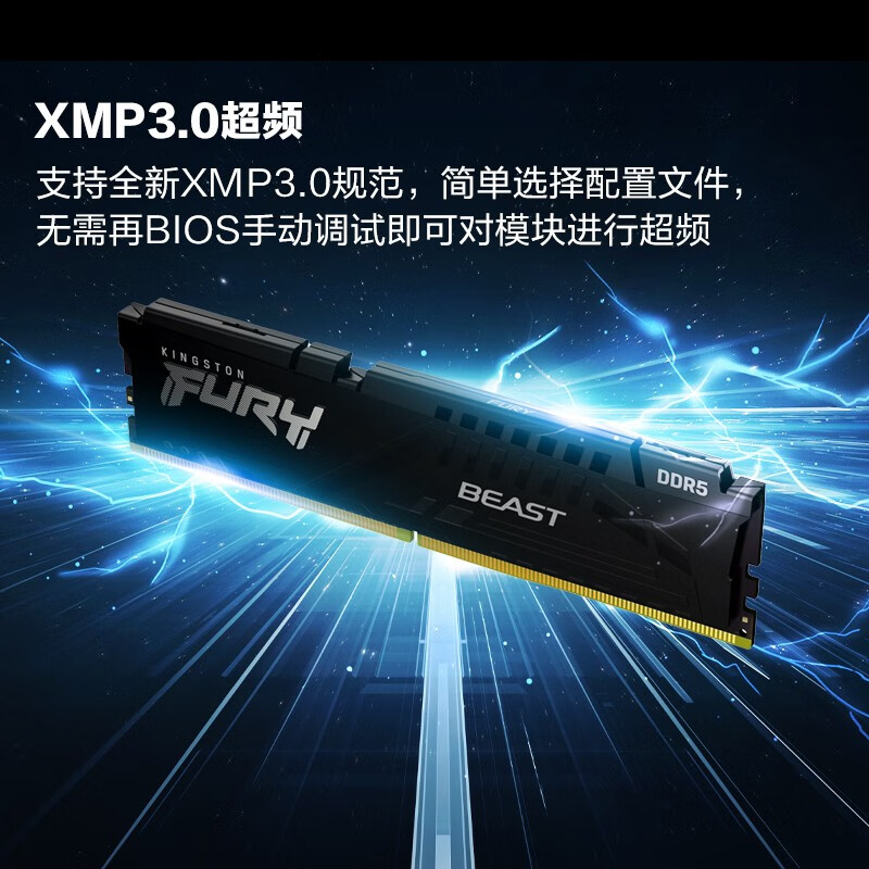 金士顿 (Kingston) FURY 64GB(32G×2)套装 DDR5 5600 台式机内存条 Beast野兽系列 骇客神条