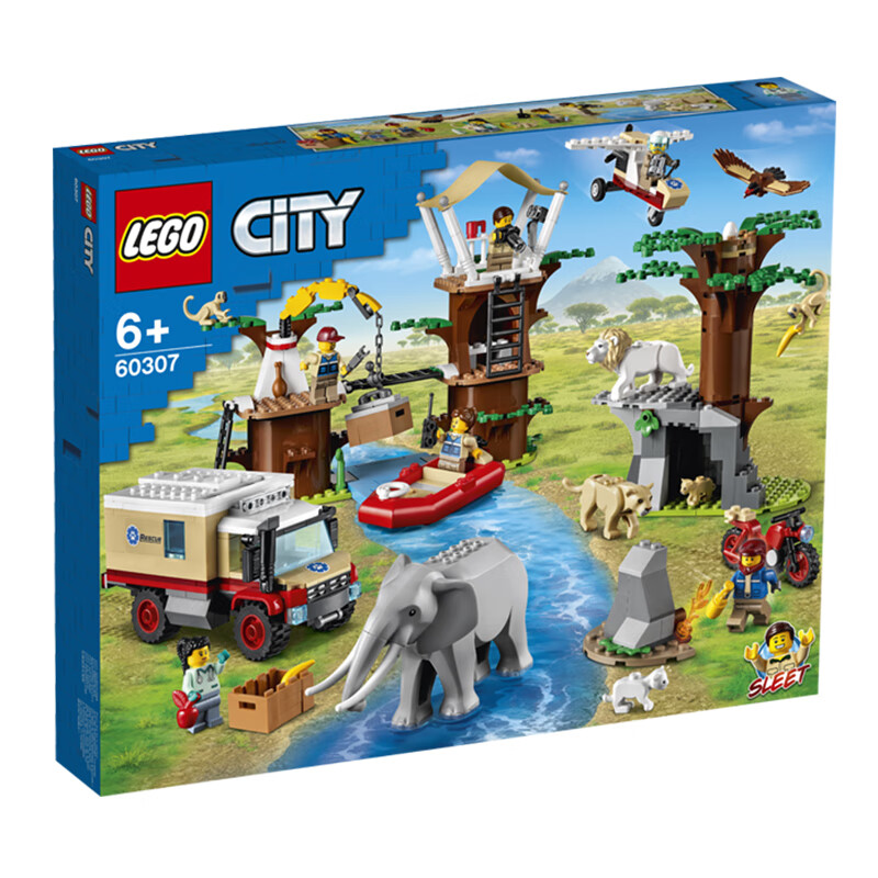 乐高(lego)lego乐高60307野生动物救援营城市组小颗粒积木玩具 60307