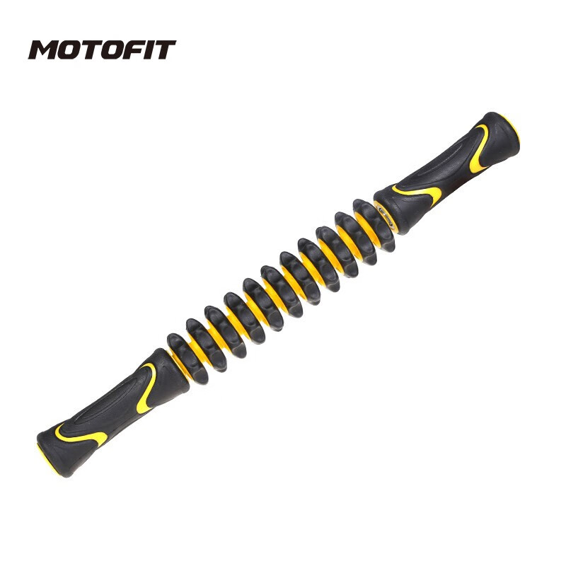 motofit 齿轮按摩棒 深层肌肉放松筋膜棒 健身训练按摩滚轮  黑黄色