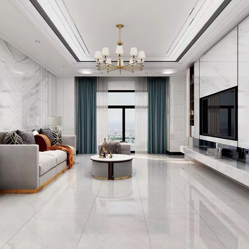 磐荏佛山白色灰色无限连纹通体大理石瓷砖600x1200墙砖客厅地砖亮光