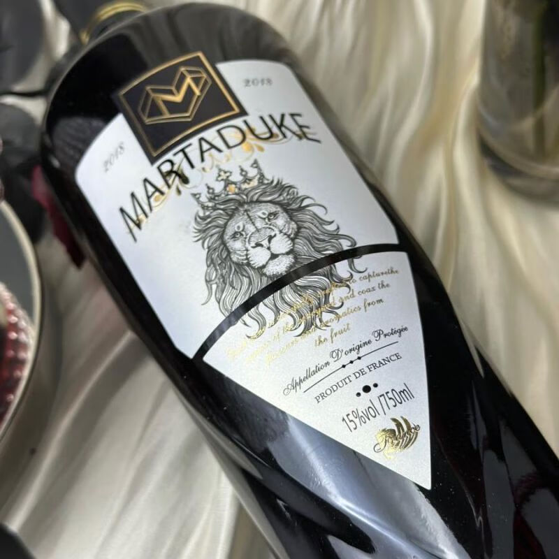 玛尔塔杜克木箱礼盒装雄狮传奇干红葡萄酒法国进口2018年750ml锥形瓶