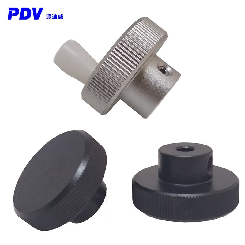 旋转手轮 手柄 带摇把 铝合金手轮 zt20-5外径20安装孔径5(黑色)