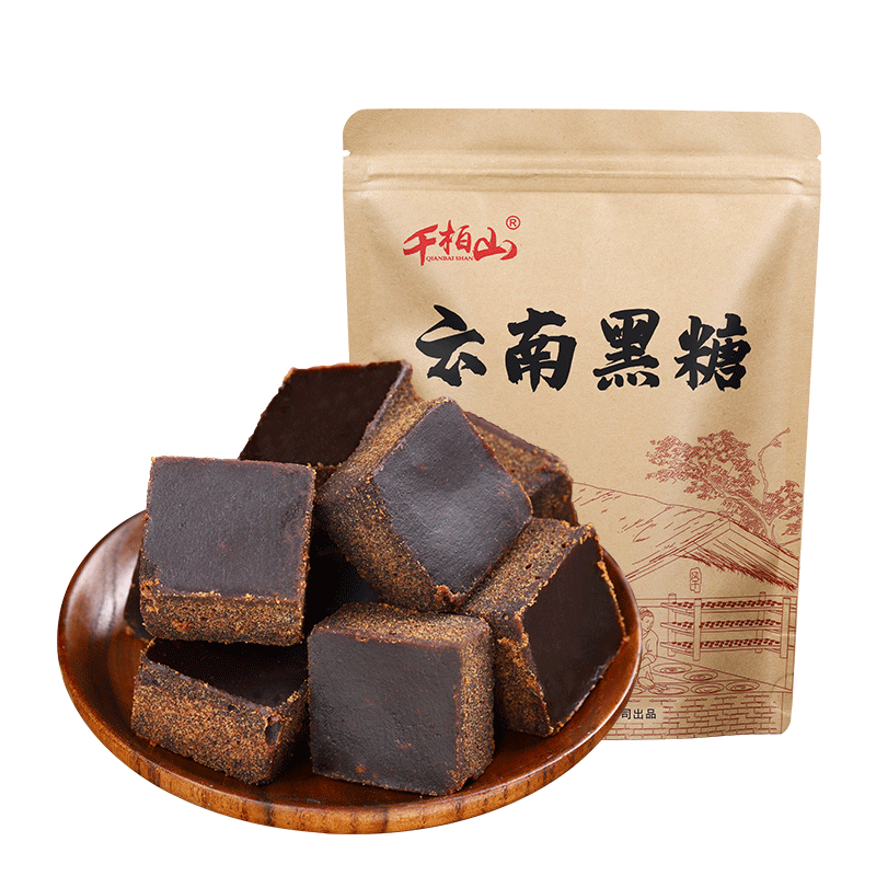 千柏山 云南正宗黑糖500g大姨媽經(jīng)期產(chǎn)婦月子手工老紅糖塊純甘蔗熬制 500gX10袋