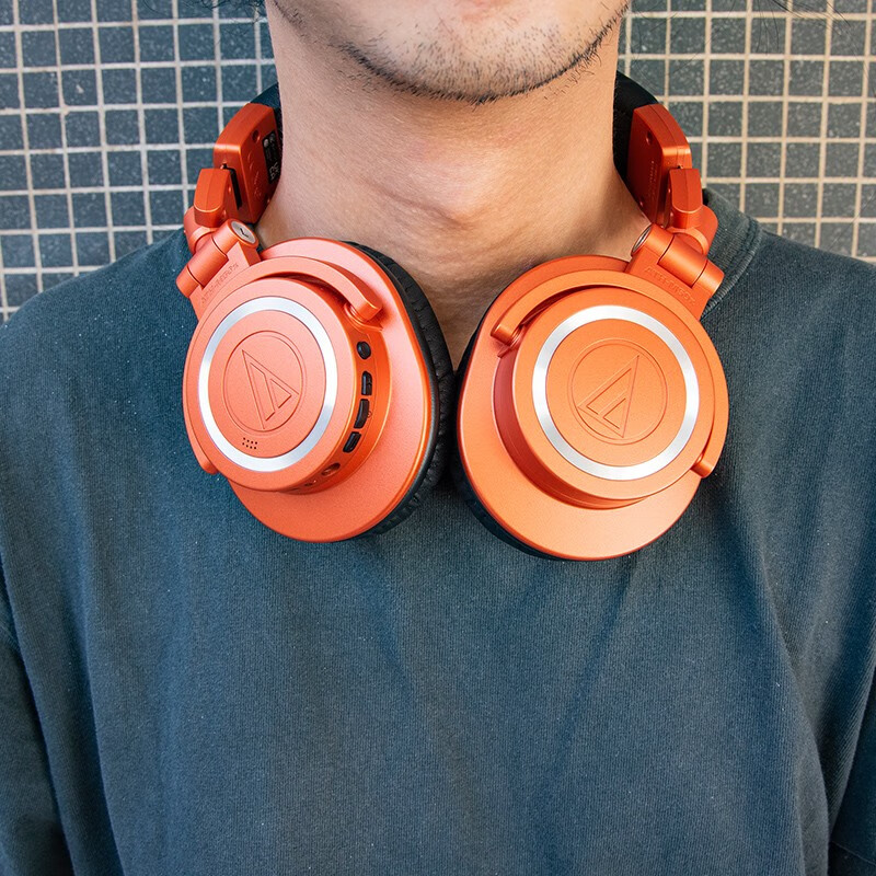 铁三角(audio-technica)m50xbt2 mo 无线蓝牙头戴式监听耳机 夜盏橙