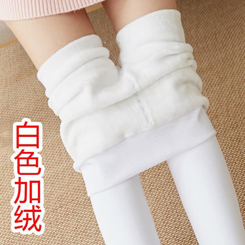 添置曼迪尚白色连脚加绒款长统季节通用连裤袜女，查询价格走势、更多品牌选择尽在京东