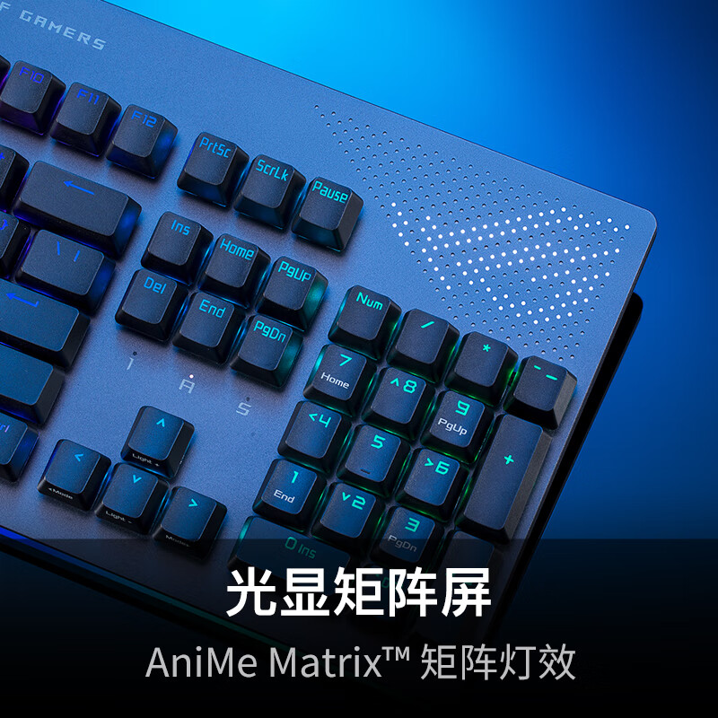 玩家国度ROG耀光2幻 机械有线游戏键盘 客制化 NX摩卡棕轴  RGB 104键 全键热插拔  PBT键帽带掌托黑色