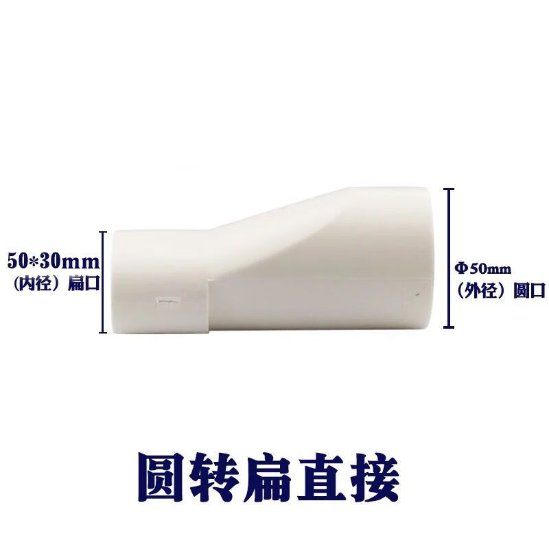 pvc配件 50扁管卫生间/阳台/地漏移位器 立弯头直接下水管 圆扁直接