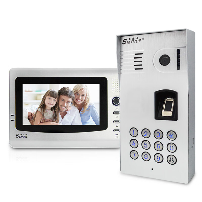 樱姬户外水指纹可视对讲门刷卡密码有线对讲监控设备 一拖一