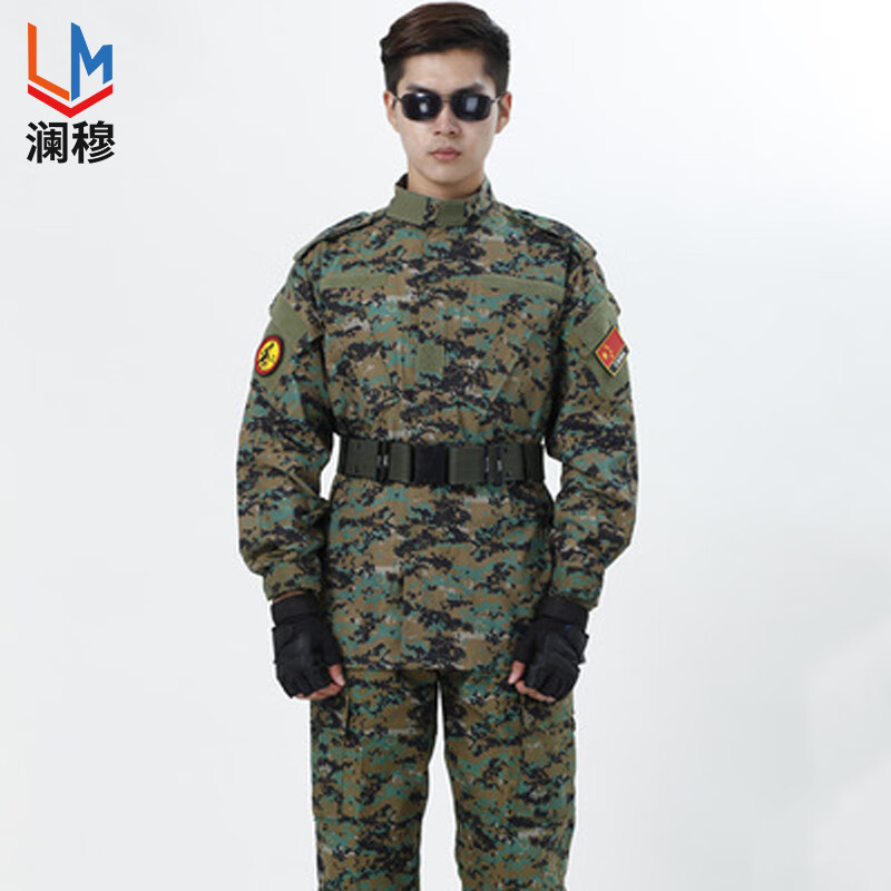 澜穆 外军迷彩服男春秋加厚耐磨战术服军迷户外cs野战服套装劳保工作