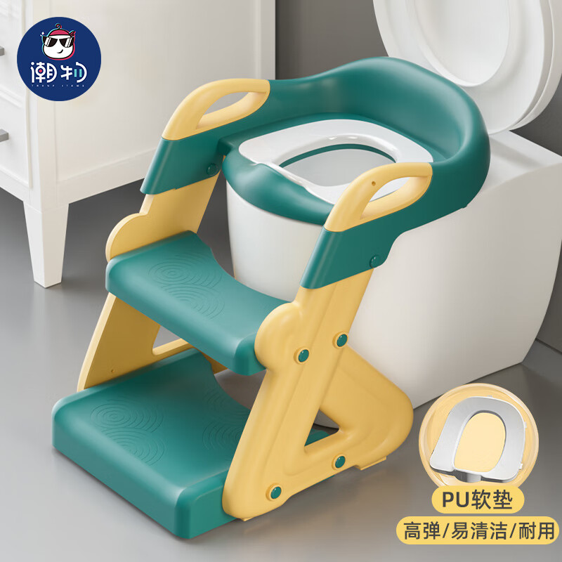 潮物 儿童坐便器马桶梯椅男女宝宝大号便盆尿盆马桶圈 黄绿色PU软垫使用感如何?