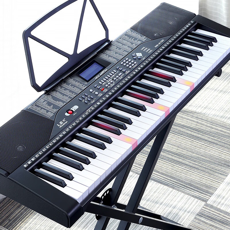 美科（MEIRKERGR）MK-2100智能版+琴架  亮灯跟弹61键钢琴键多功能智能电子琴乐器 连接话筒耳机U盘手机pad