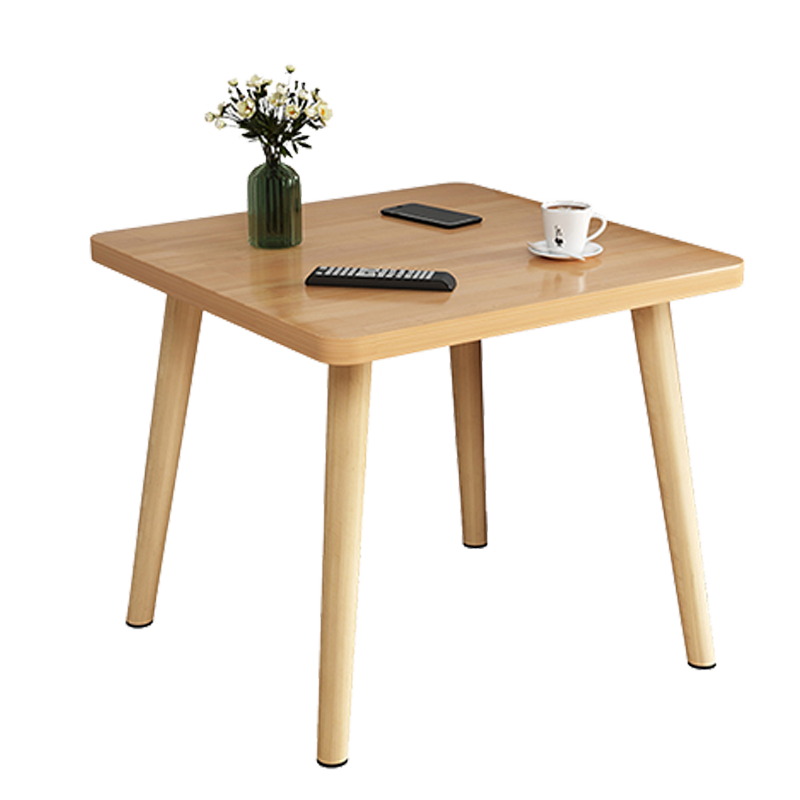 方桌边几沙发边桌简约现代小户型小桌子客厅迷你置物架简易方桌 酷黑色【40*40*42】实木腿