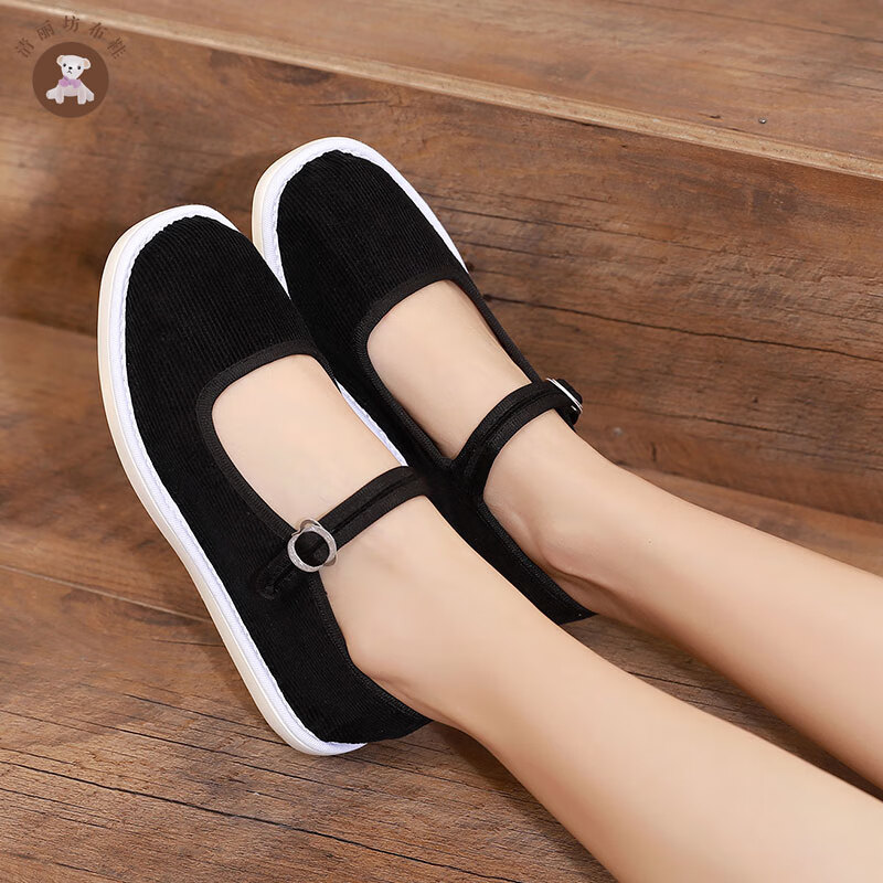 老北京广场舞布鞋女士春秋透气吸汗养脚手工女士千层底布鞋中老妈妈鞋