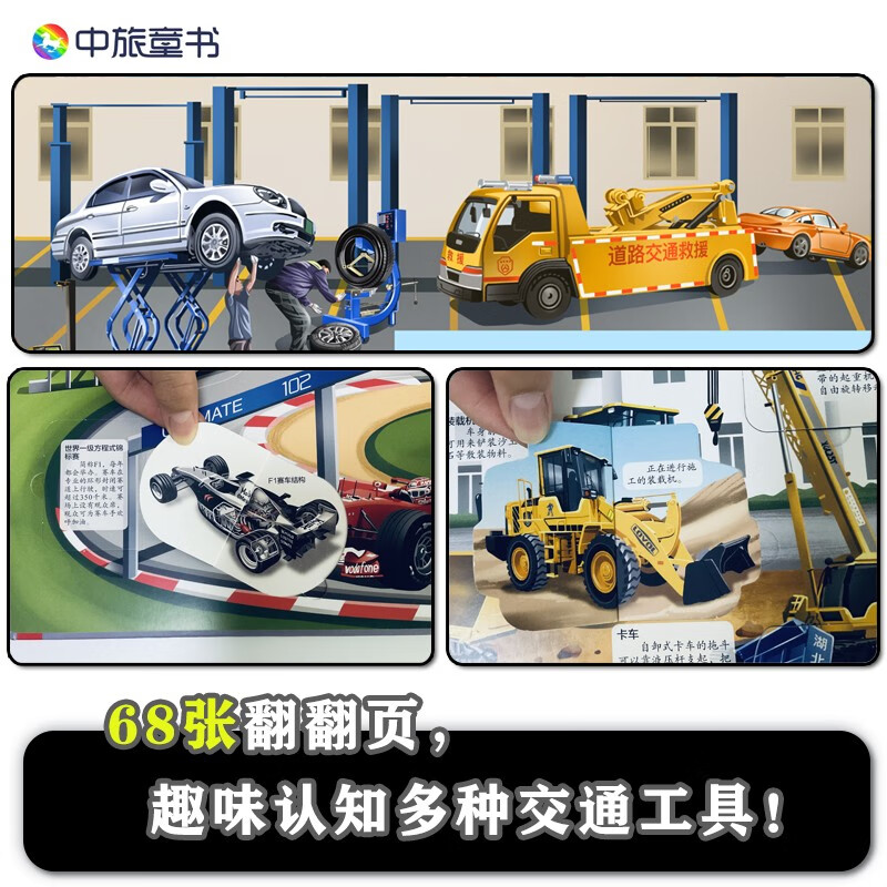 揭秘汽车 科普翻翻书 4-10岁 揭秘系列汽车百科 中旅童书详情图