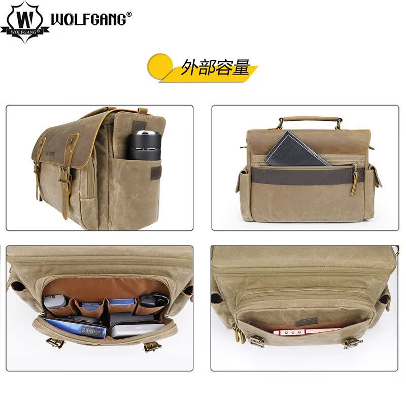 沃尔夫冈(WOLFGANG) 双肩背 单肩背 相机包 微单包 单反包摄影包 【DF-030大号单肩包】 佳能 尼康 索尼 富士单反/微单相机专用