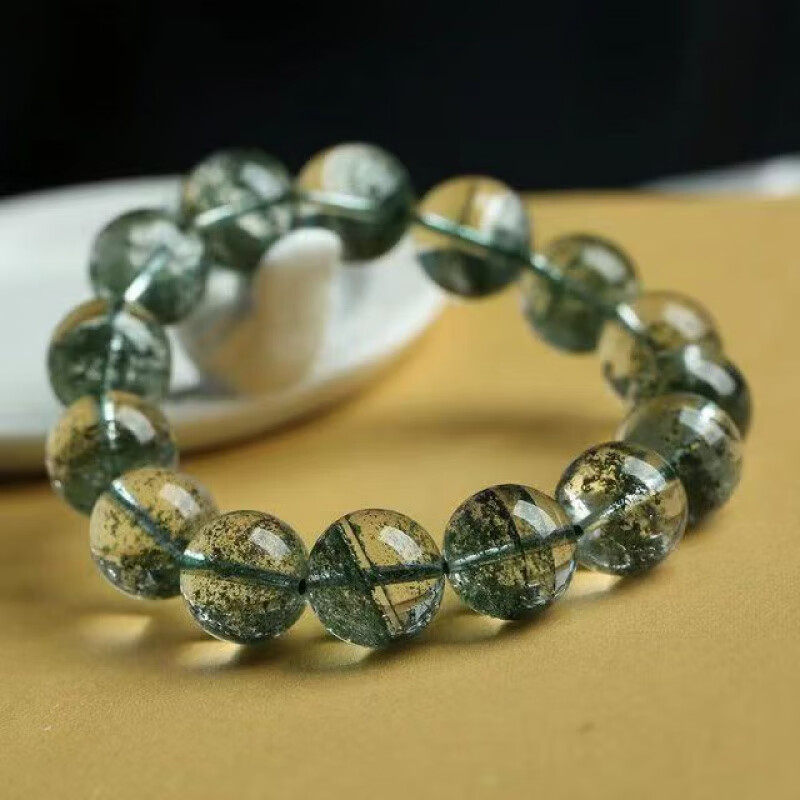 xpela 天然绿幽灵聚宝盆手链巴西绿幽灵千层山聚宝盆男女款手串 6mm