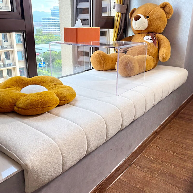 新款飘窗垫泰迪绒窗台垫阳台垫子坐垫定制改造飘窗布置沙发轻 【定制