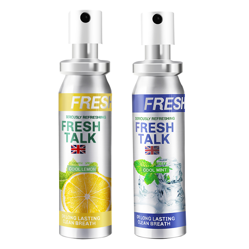 fresh talk口喷 口气清新喷雾 口气清新剂20ml  英国进口 柠檬味1支+薄荷味1支（送）