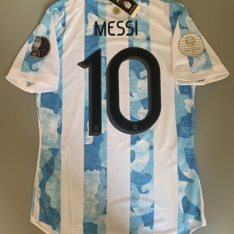 2021美洲杯阿根廷主场球员版球衣10号梅西足球服纪念 决赛版(含胸前