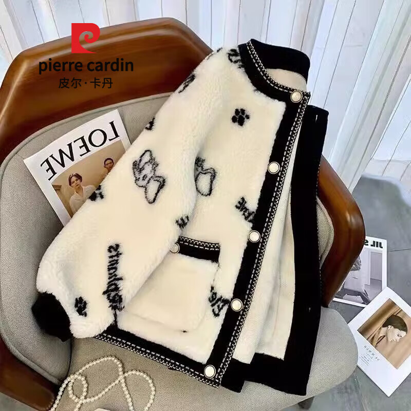 Ƥ��������pierre cardin��С������ë������Ů�ﶬ�����������ʱ�������ٴ�̿�Ӻ����� ͼƬɫ L-100-115����