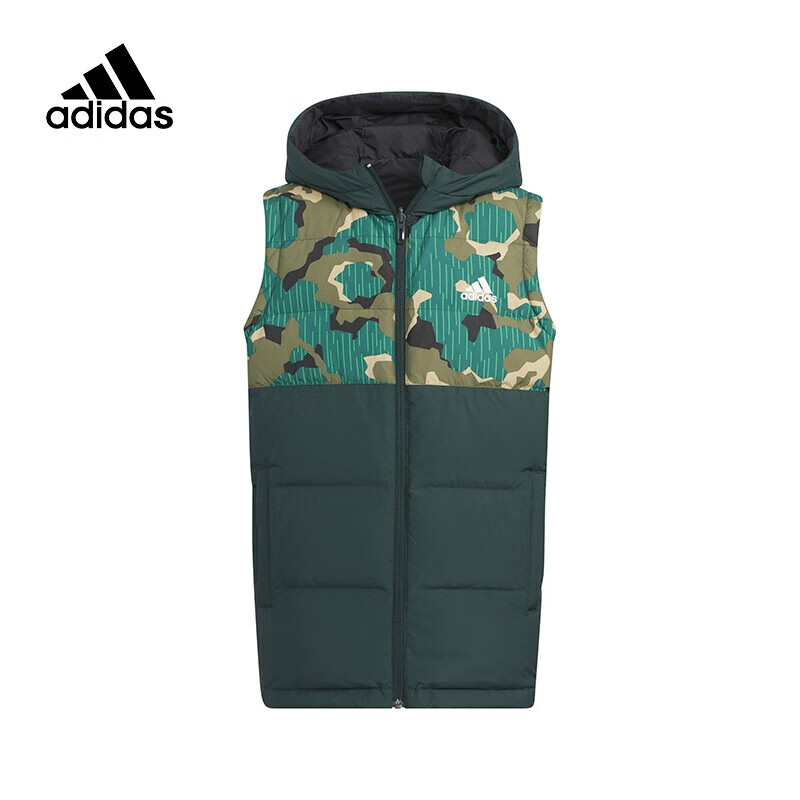 adidasyy胜道体育 阿迪达斯  冬季新款青少年运动双面穿羽绒马甲 hy