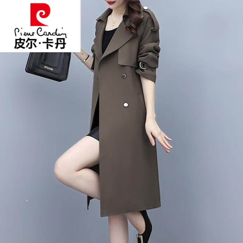 皮尔卡丹品牌高档女装风衣女士装春秋季2022年新款今年流行小个子时尚