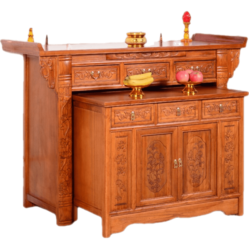 神台供桌实木供桌佛台家用现代简约神龛神台佛龛佛柜供台财神爷佛像供奉桌 单抽屉88*48*108（颜色备注）