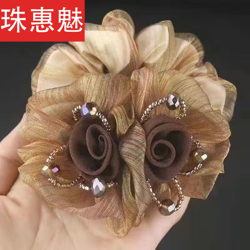 珠惠魅韩版头绳头花到岁洋气猪大肠简约懒人盘发器新款头花护士盘发